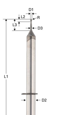 Ball Nose End Mill för Zirkonia - VHF modell Z4 och K4
